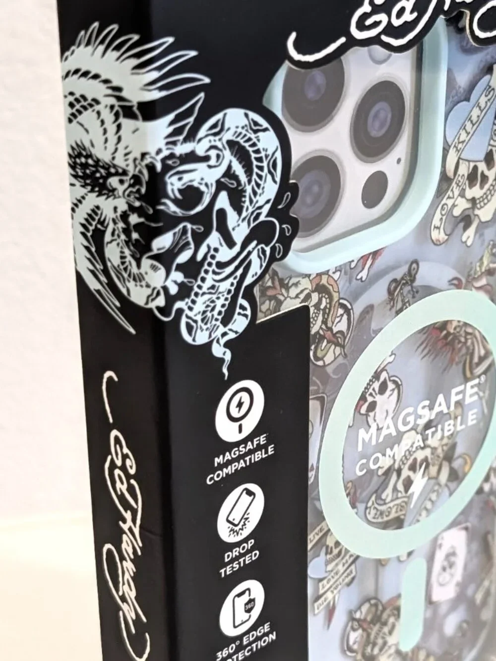 Ed Hardy iPhone 16 Pro Max Case MagSafe Clear Tattoo Flash Skulls Covers New